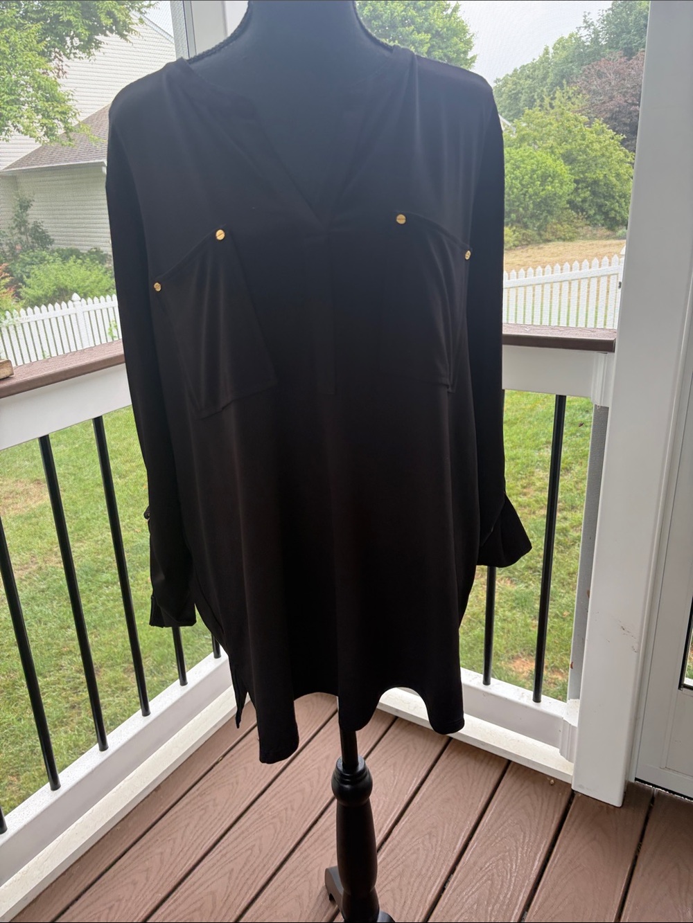 Michael Kors Black Top with Gold Brand Tag
